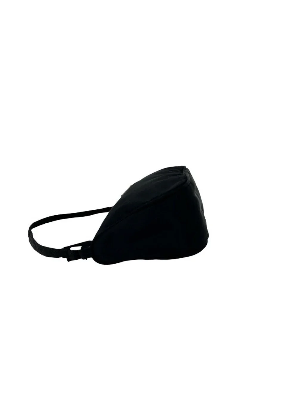Prada Triangle Logo Plate Tessuto Nylon Mini Handbag Pouch Black